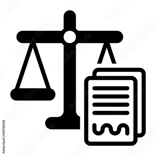 Law icon, glyph icon style