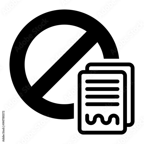 Denied icon, glyph icon style