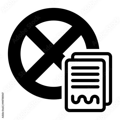 Reject Document icon, glyph icon style