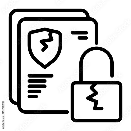 Unsecured icon, line icon style