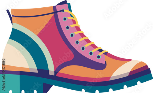 A fashionable ankle boots vector illustration with clean lines, intricate details, and modern style, ideal for digital projects or print media.