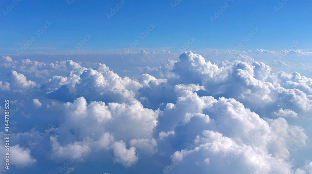 Fluffy Cumulus Clouds Forming Beautiful Patterns in Sky