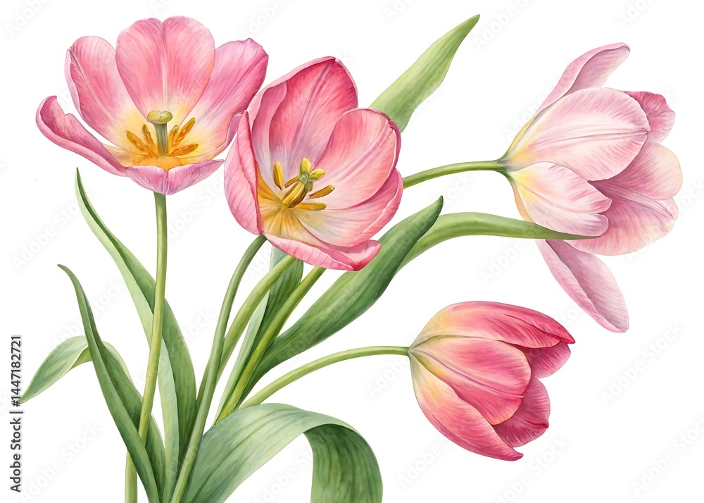 Naklejka premium bouquet of pink tulips