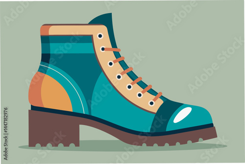 A fashionable ankle boots vector illustration with clean lines, intricate details, and modern style, ideal for digital projects or print media.