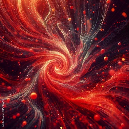 Abstract Fiery Fractal Swirl Background.
