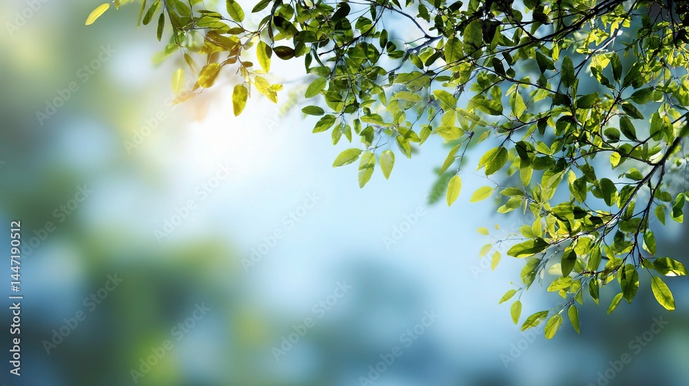 Soft Focus on Green Leaves in Spring Background with Gentle Light Soft Focus on Green Leaves in Spring Background with Gentle Light