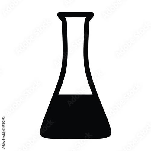 Black Erlenmeyer Flask filled with vector an unidentifiable liquid in the lab