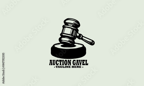 illustration gavel black icon isolated on white background. Hammer icon vector. Judge gavel auction icon vector and judge gavel auction logo design