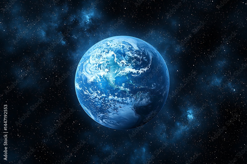 Obraz premium Planet Earth in space, cosmic view