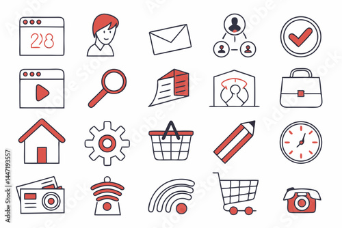 A Comprehensive Set Of Minimalist Icons Formats