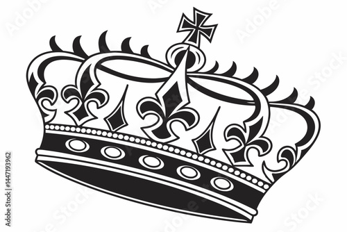 A High Resolution Black Crown Silhouette With Eleg 5