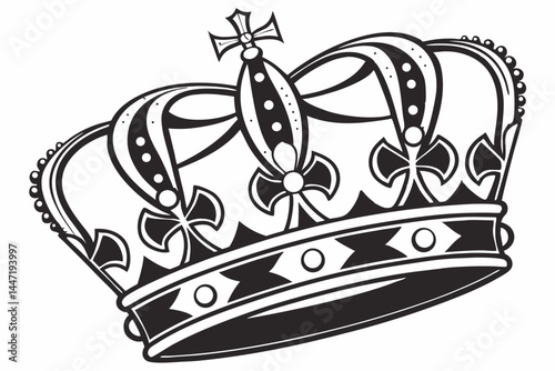 A High Resolution Black Crown Silhouette