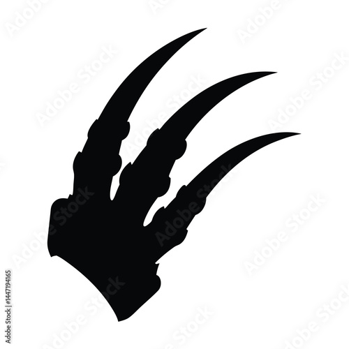 A clawed hand silhouette exhibiting vector a sense of power and mystery