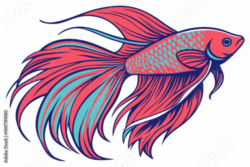 A Vibrant Betta Fish With Flowing Fins In Motion 2