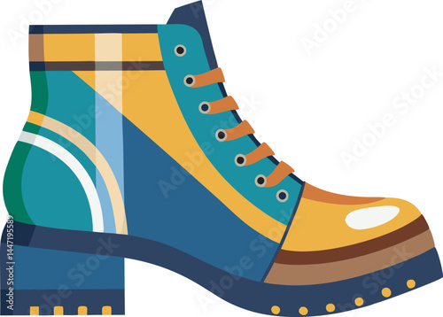 A modern ankle boots vector illustration showcasing stylish details, clean lines, and fashion-forward design, ideal for digital and print projects.