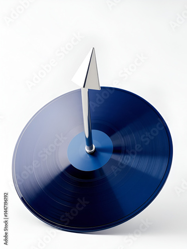 Blue record featuring metal arrow emerging from bullseye symbolizing success in exceeding business goals