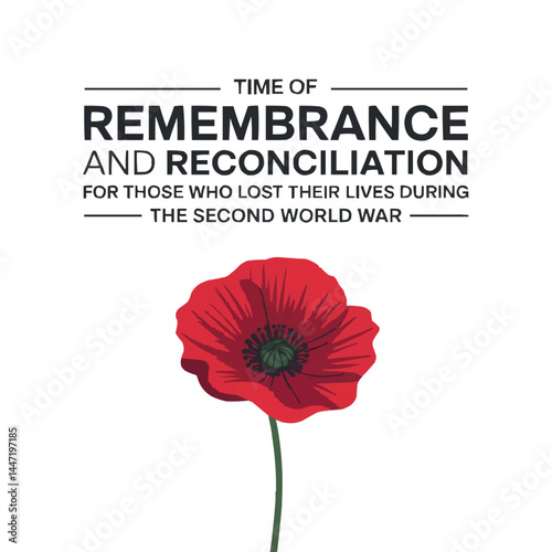 World War Remembrance Day Red Poppy Reconciliation Tribute Poster Art