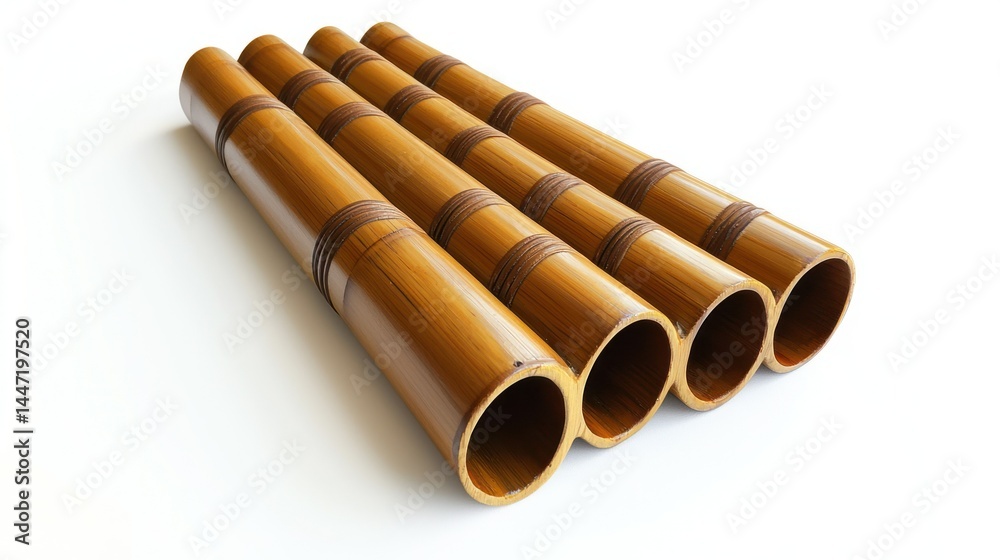 Fototapeta premium Pan flute isolated on white background