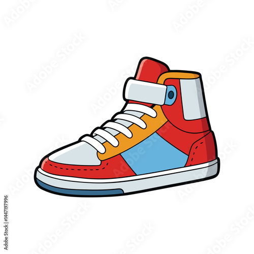 Sneaker vector illustration, stylish athletic running shoe design, modern sports footwear clipart