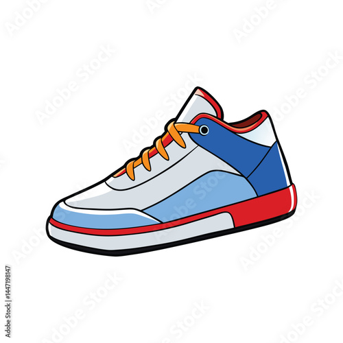 Sneaker vector illustration, stylish athletic running shoe design, modern sports footwear clipart