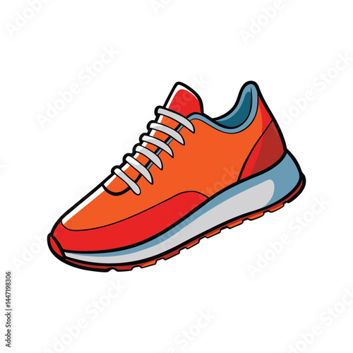 Sneaker vector illustration, stylish athletic running shoe design, modern sports footwear clipart