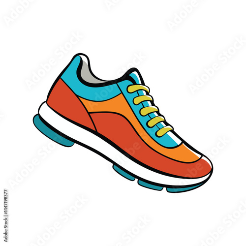 Sneaker vector illustration, stylish athletic running shoe design, modern sports footwear clipart