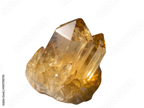 Obraz na płótnie Yellow Quartz Crystal Cluster Isolate on transparent background cutout, PNG file, Cutout file w salonie