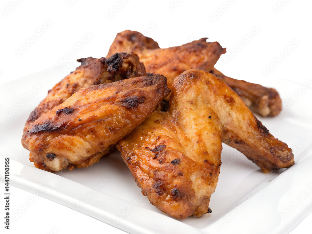 Delicious Grilled Chicken Wings Isolate on transparent background cutout, PNG file, Cutout file