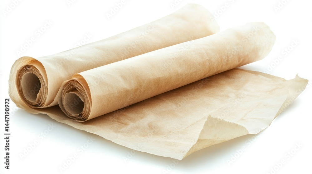 Parchment paper isolated on white background Parchment paper isolated on white background