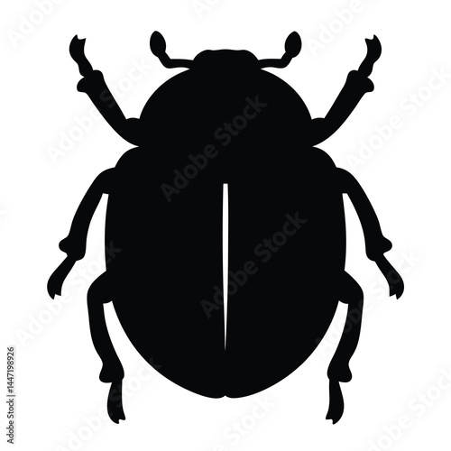 Striking silhouette of a ladybug vector highlighting its distinctive shape and features
