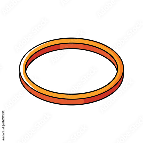 hoop vector illustration, minimal flat design of sports equipment, isolated athletic game ring with net
