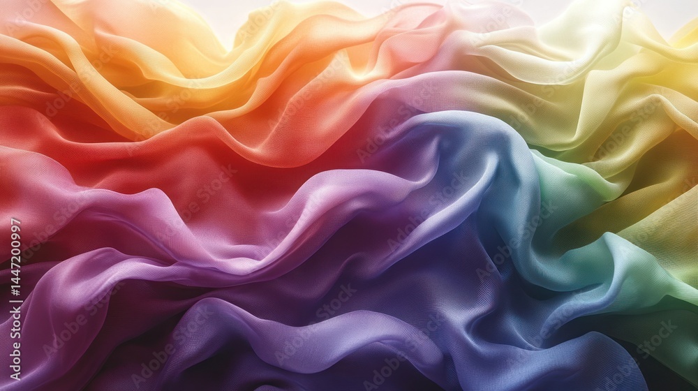 Obraz premium Rainbow silk fabric drapes