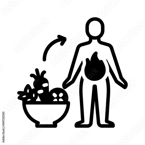 Vector solid black icon for Metabolism