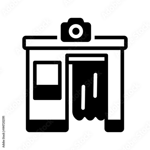 Vector solid black icon for Photo booth