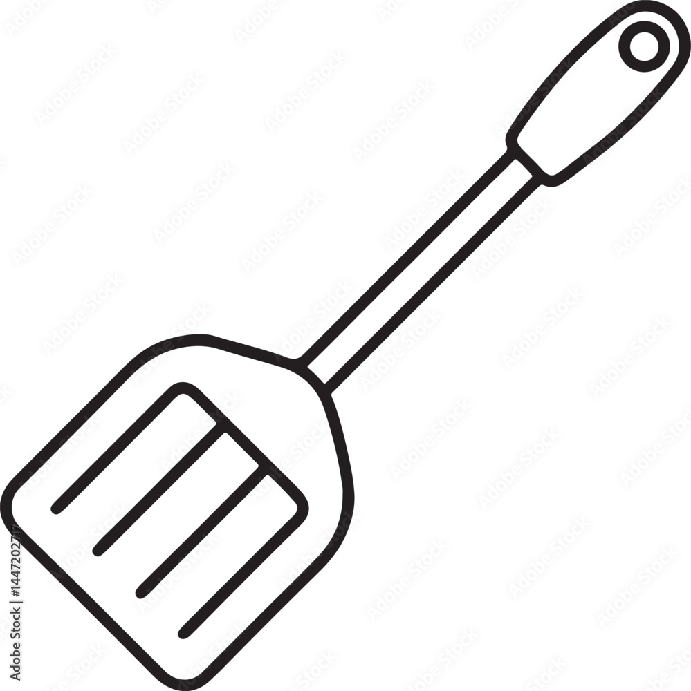 spatula line art, black outline, vector and illustration, coloring book page line art drawing spatula line art, black outline, vector and illustration, coloring book page line art drawing