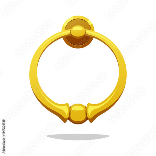 Antique door knocker handles vector isolated on white background.