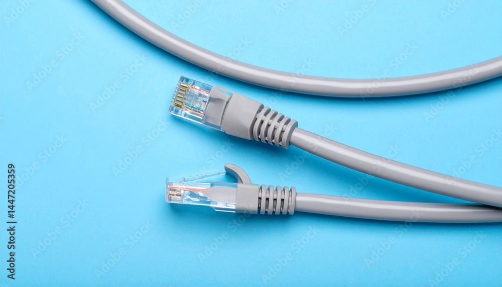 network cable on blue background network cable on blue background