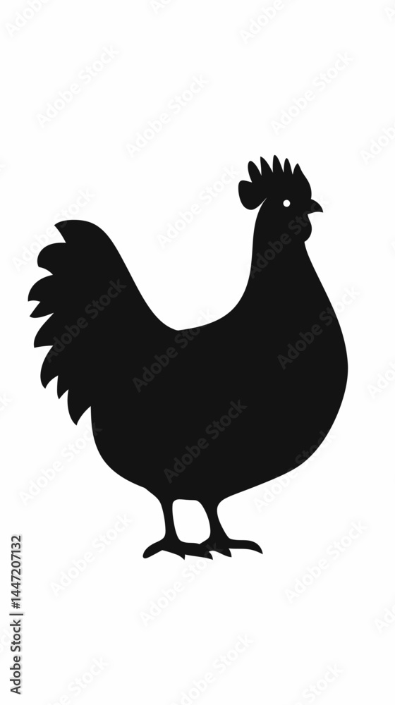Fototapeta premium Silhouette of Chicken Vector Illustration for Design Projects and Branding