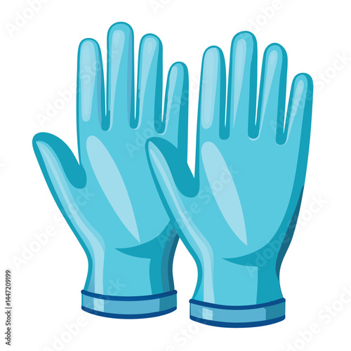 protective gloves, Household gloves color icon. Medical latex gloves. Isolated vector illustration