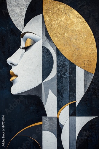 Abstract portrait of a woman's face