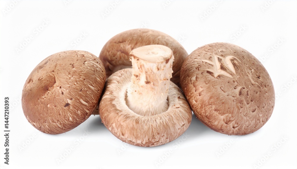 Fresh Shiitake Mushrooms Isolated on White Fresh Shiitake Mushrooms Isolated on White