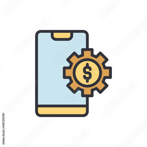 Financial planning colored icons, minimalist vector illustration ,simple transparent graphic element .Isolated on white background