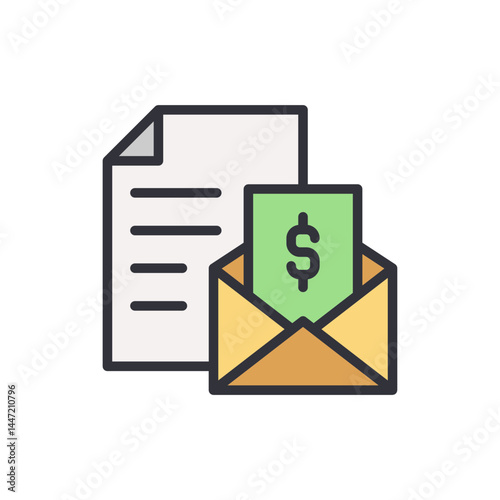Financial planning colored icons, minimalist vector illustration ,simple transparent graphic element .Isolated on white background