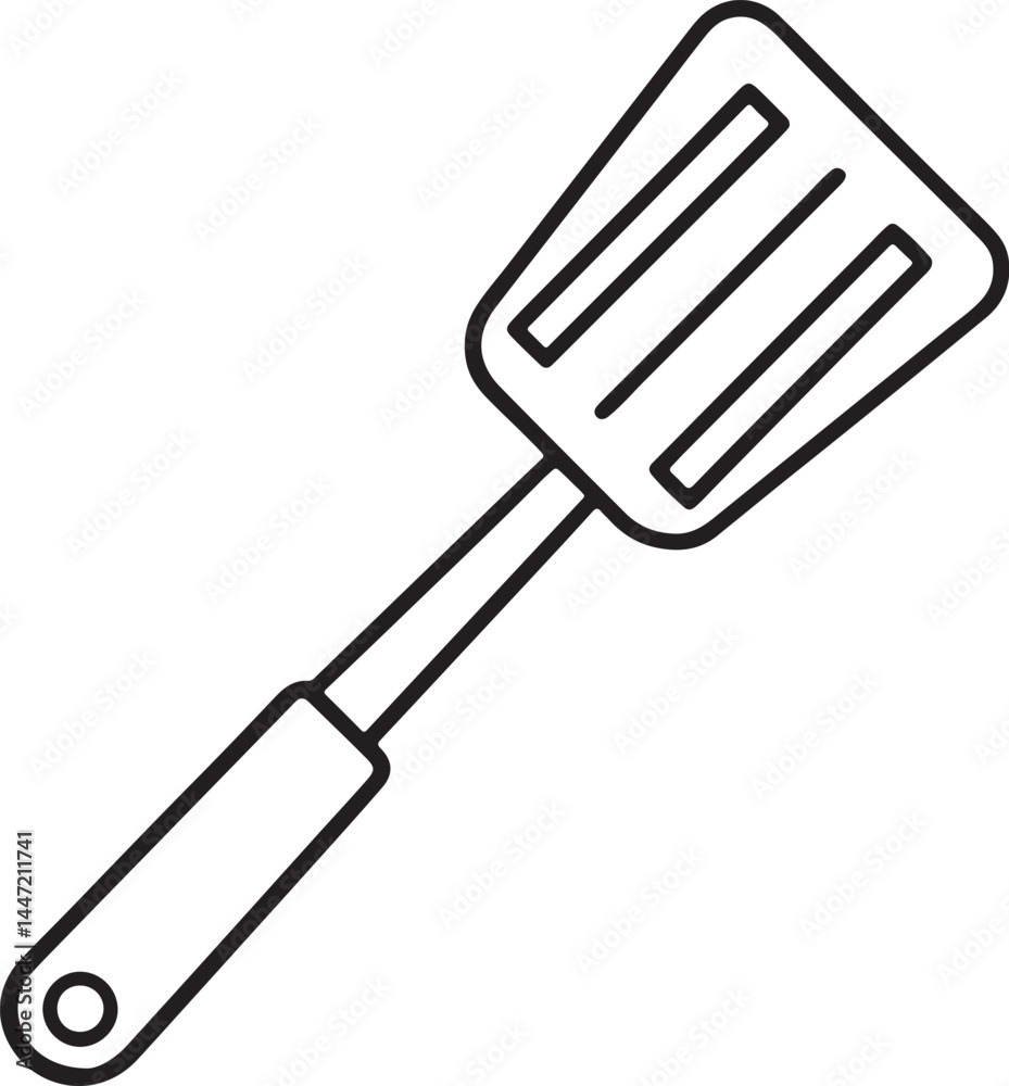 spatula line art, black outline, vector and illustration, coloring book page line art drawing spatula line art, black outline, vector and illustration, coloring book page line art drawing