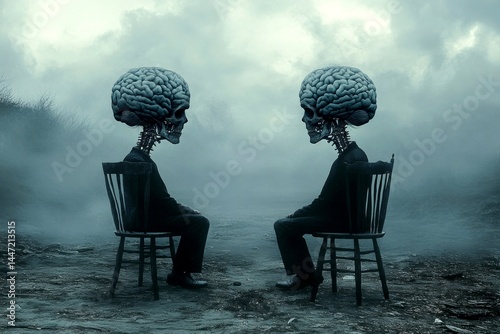 Metaphorical genetic predisposition perceptions of a loss of pleasure or interest. Lost in thoughts. Genetic predisposition - cause of depression: abstract image of well-being. Therapy session.