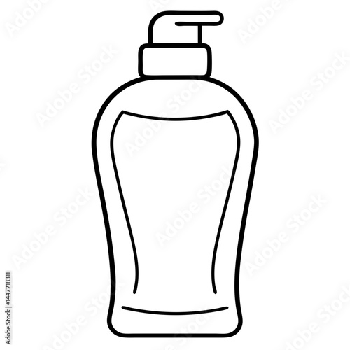 Shampoo Outline Coloring Book Page Line Art