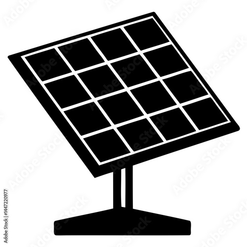 Solar panel vector illustration for renewable energy and sustainable power generation design and graphics needs isolated on transparent background
