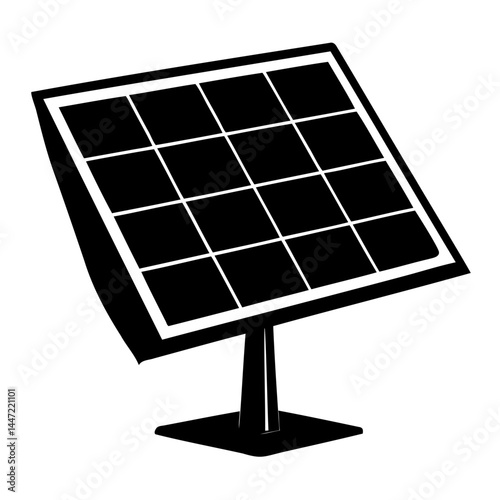 Solar panel energy renewable illustration clean power photovoltaic cell sustainable electricity generation isolated on transparent background