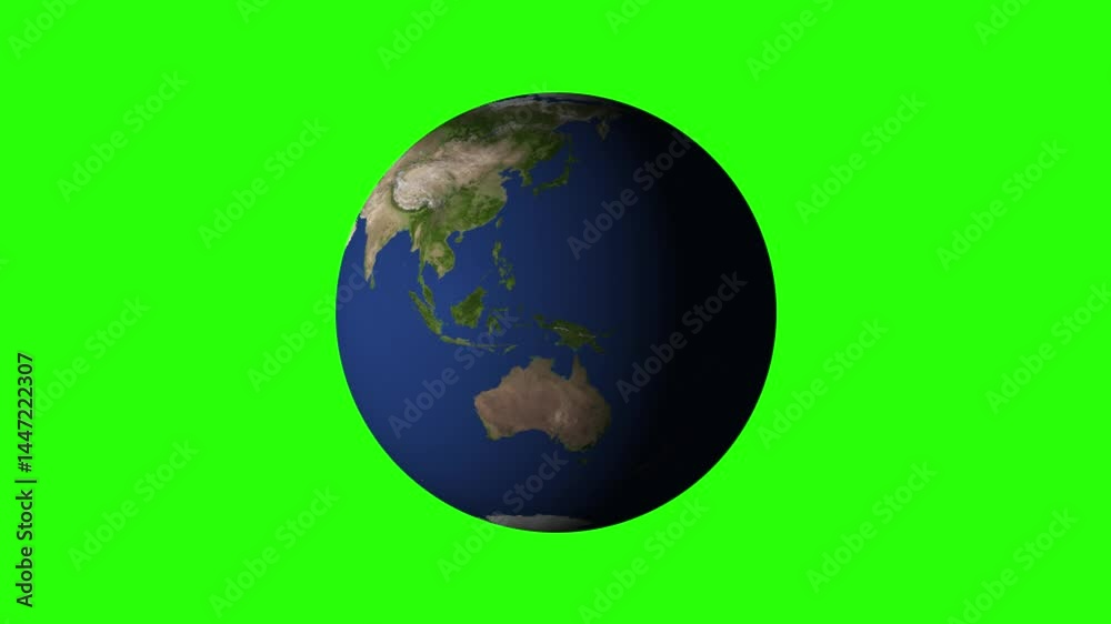 Realistic Earth Rotating on black (Loop). Texture map,Planet Earth on a ...
