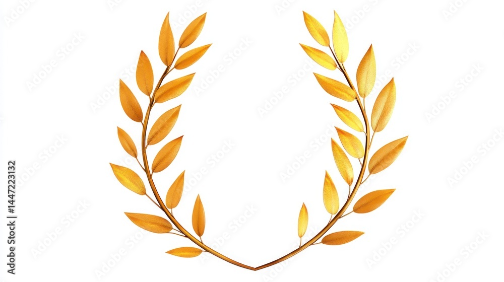 Golden Laurel Wreath: Symbol of Victory, Triumph, and Achievement Golden Laurel Wreath: Symbol of Victory, Triumph, and Achievement